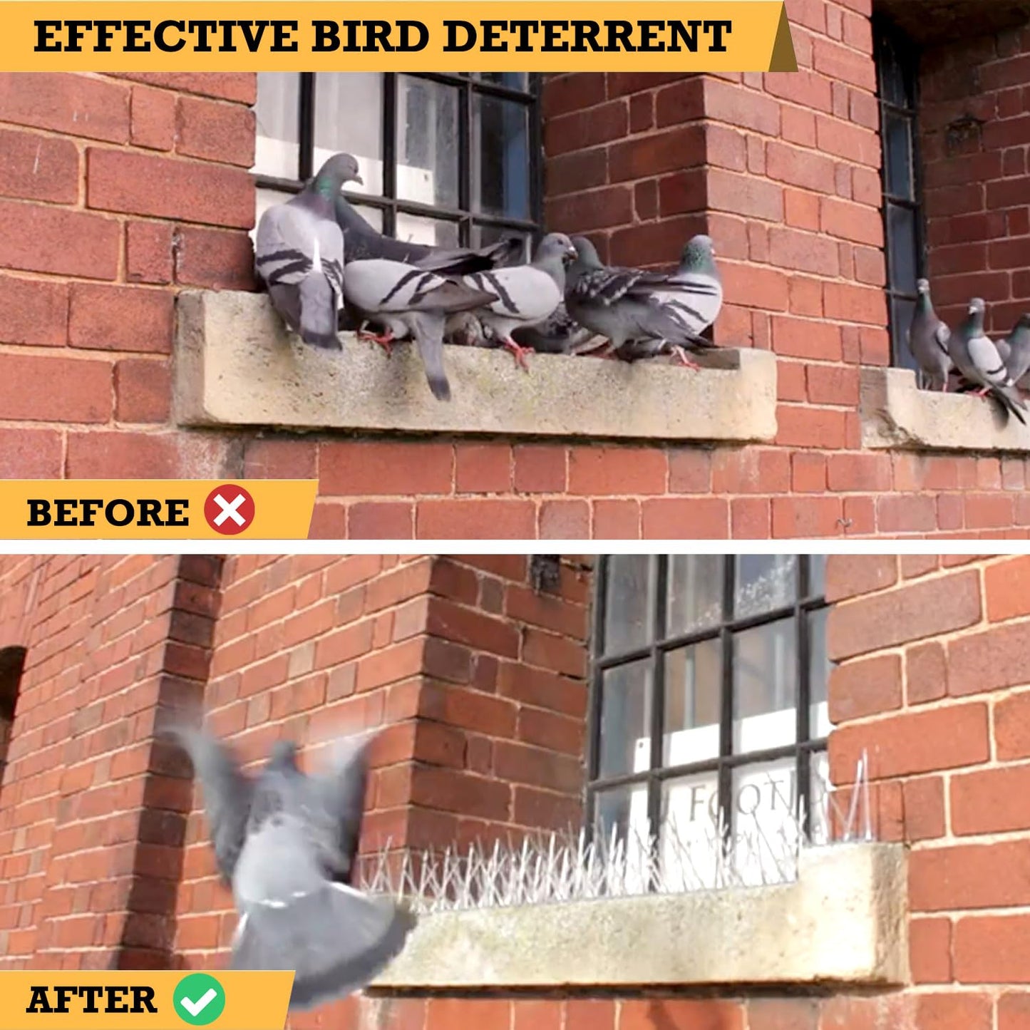 Bird and Pigeon Control Spikes | Weather Resistant | 13 in x 1 in x 3.7 in